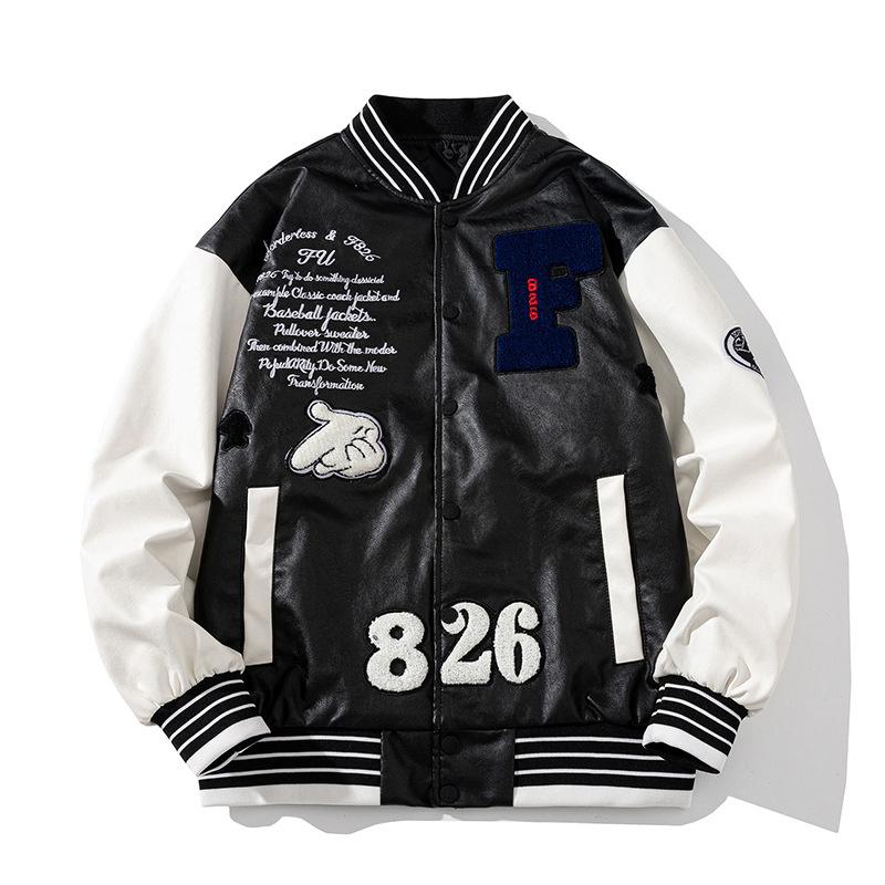 Women Men's Jackets Varsity Jacket Men Patchwork Streetwear Baseball Hip Hop Letter Pu Leather Couple Clothes Korean High Street O45U, Black hat
Women Men's Jackets Varsity Jacket Men Patchwork Streetwear Baseball Hip Hop Letter Pu Leather Couple Clothes Korean High Street O45U, Black hat