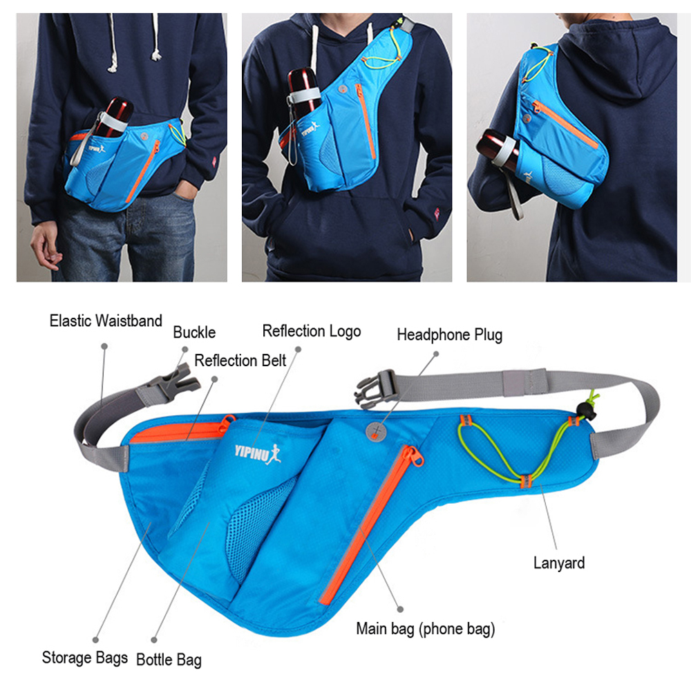 Belt Bags 4 Colors Women Men Running Jogging Cycling Waist Pack Sports Runner Bag Water 500ml Soft Flask Holder