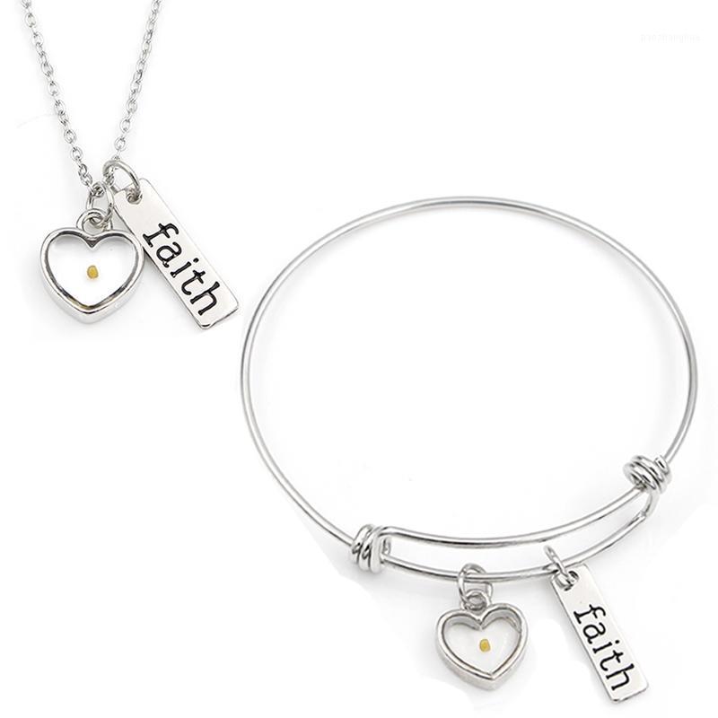 Faith As Small A Mustard Seed Bangle Bracelets Necklace Jewelry Sets Christian Inspirational Gift Earrings, Silver
Faith As Small A Mustard Seed Bangle Bracelets Necklace Jewelry Sets Christian Inspirational Gift Earrings, Silver
