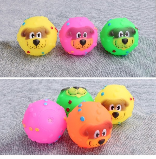 Interactive Dog Toys for Small Vinyl Glue Squeak Puppy Toy Ball Diameter 7cm Pet Chew Toy Bite Resistant