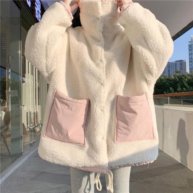 Women's Jackets Anbenser Women Double Sided Can Wear Imitation Lambswool Parkas Coat Students Korean Preppy Style Thick Female Jacket, Black;brown
Women's Jackets Anbenser Women Double Sided Can Wear Imitation Lambswool Parkas Coat Students Korean Preppy Style Thick Female Jacket, Black;brown