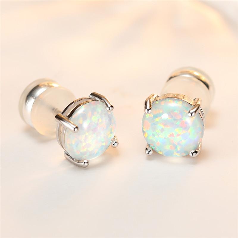 Stud Simple Fashion Jewelry Bride Earrings Classic Round White Opal Charming Birthstone Silver Color For Women, Golden;silver
Stud Simple Fashion Jewelry Bride Earrings Classic Round White Opal Charming Birthstone Silver Color For Women, Golden;silver