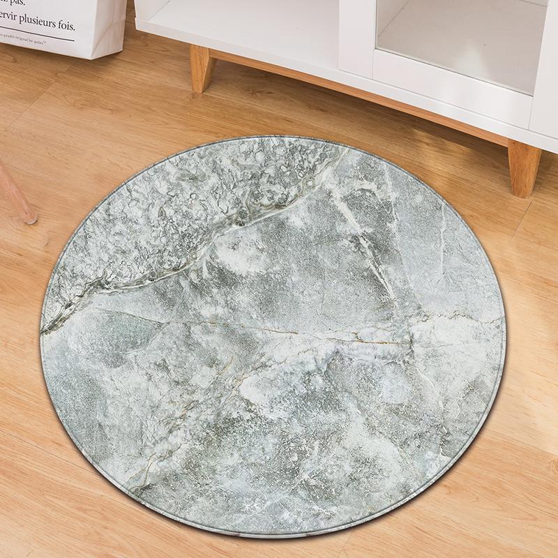 Marble Printed Round Carpet Home Floor Mat For Living Room Non-Slip Indoor Parlor Rug Kids Bedroom Carpets
