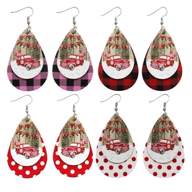 Double Drop Earrings Leather PU Dangle Earrings Christmas Plaid Design Jewelry Wave Point Swing DIY Car Jewelry Fashion Accessories
Double Drop Earrings Leather PU Dangle Earrings Christmas Plaid Design Jewelry Wave Point Swing DIY Car Jewelry Fashion Accessories