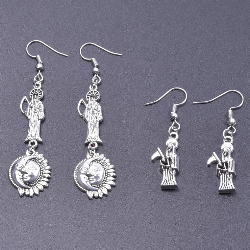 dangle & chandelier cool reaper scythe movie skull death pendant earrings wtich sun crescent women nightclub gift jewelry making, Silver
dangle & chandelier cool reaper scythe movie skull death pendant earrings wtich sun crescent women nightclub gift jewelry making, Silver