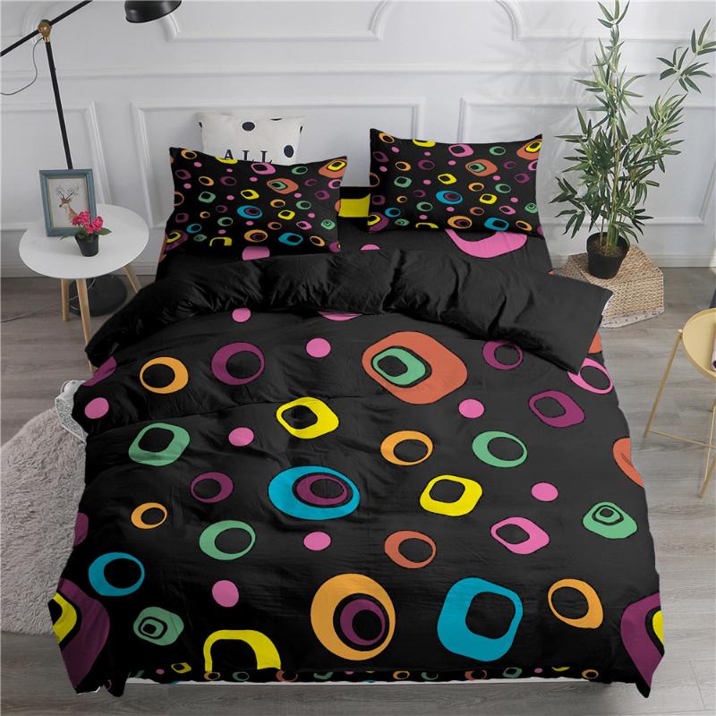 Colorful Dots Pattern Printed Bedding Set Nordic Geometry 240/220 Duvet Cover With Pillowcase Queen King Bed Linen NO Sheet Sets