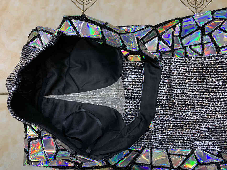 Free Sexy Runway Sequined Long Dress Women Slanted Collar One Shoulder Bodycon Fishtail Club Party 210524