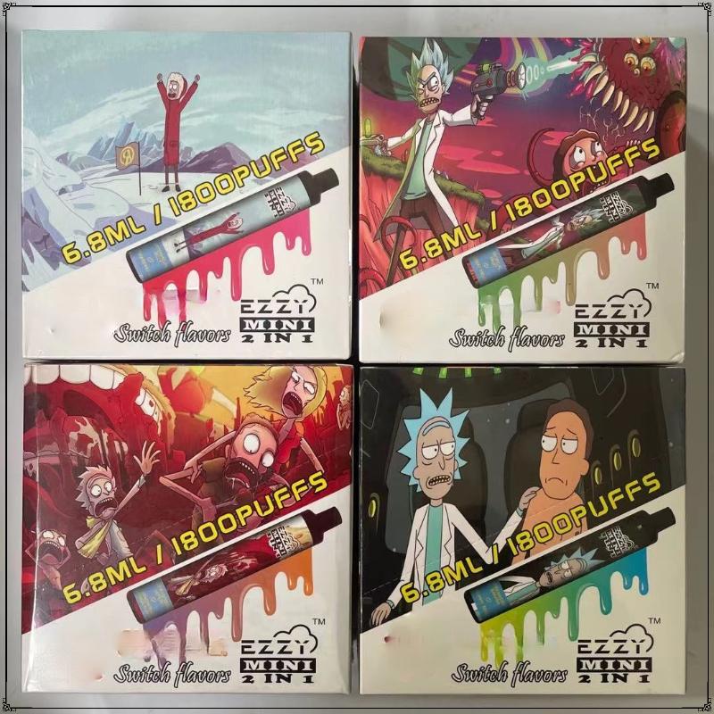 Original Rick Morty Ezzy 2 In 1 electronic cigarette Design Disposable Vape 800mAh Battery 6.8ml Pod 1800 Puffs Mini 2in1 Vapes
Original Rick Morty Ezzy 2 In 1 electronic cigarette Design Disposable Vape 800mAh Battery 6.8ml Pod 1800 Puffs Mini 2in1 Vapes