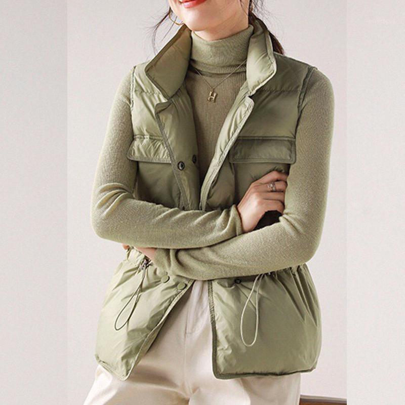 Women's Vests Autumn Winter Women Pure Color Vest Drawstring Stand Collar Jacket Cotton Padded Windproof Warm Waistcoat, Black
Women's Vests Autumn Winter Women Pure Color Vest Drawstring Stand Collar Jacket Cotton Padded Windproof Warm Waistcoat, Black