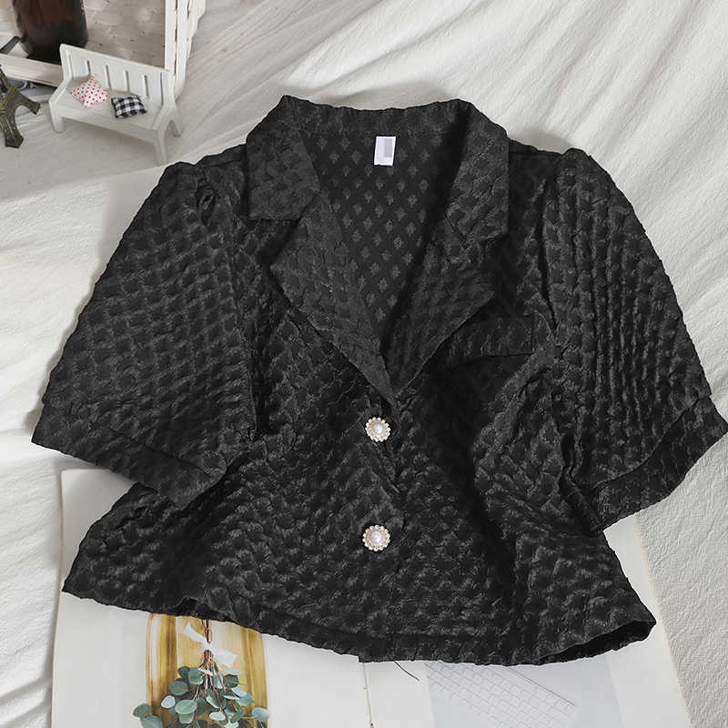 VANOVICH Temperament Summer Fashion Women Shirts Cotton Wild Korean Style Blouses and Tops Short-sleeved Clothing 210615