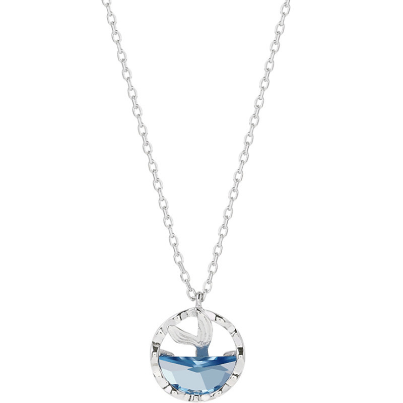 Fashion Creative Fishtail Necklace Mermaid Tears Pendant Necklace for Women Jewelry Zircon Crystal Sea Blue, Silver
Fashion Creative Fishtail Necklace Mermaid Tears Pendant Necklace for Women Jewelry Zircon Crystal Sea Blue, Silver