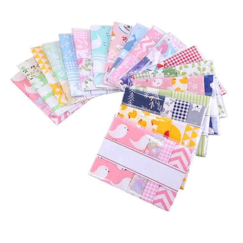 4Sheets Mixed Color Home Supplies Cloth Material Patchwork Sewing Cotton Gift Accessories DIY Handmade Floral Print 20x25CM