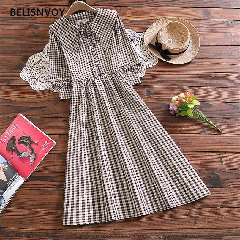 Mori Girl Cute Sweet Plaid Dress Spring Fall Arrival Japan Style Fashion Short Sleeve Casual Midi Coffee Retro Vestidos 210520, Yellow
Mori Girl Cute Sweet Plaid Dress Spring Fall Arrival Japan Style Fashion Short Sleeve Casual Midi Coffee Retro Vestidos 210520, Yellow