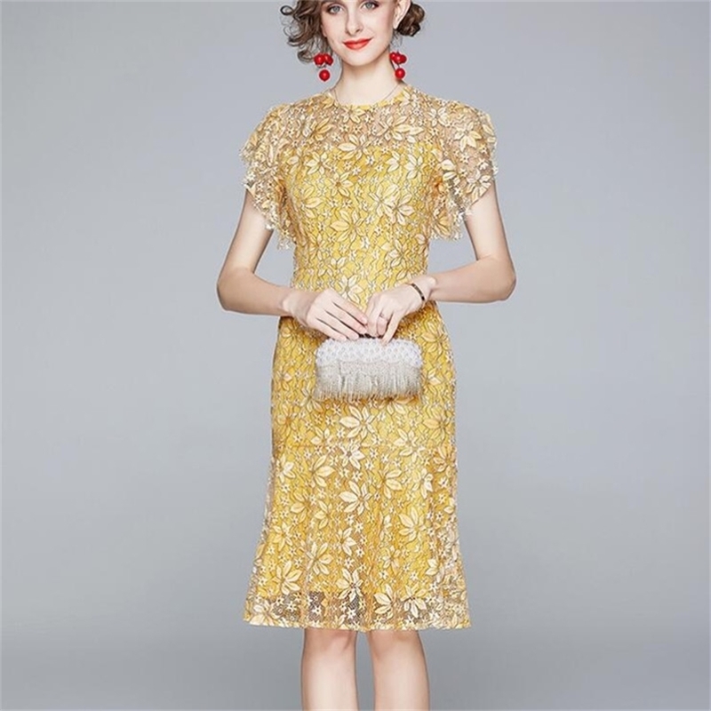 High Quality Summer Women Lace Dress Floral Crochet O-Neck Short Sleeve Retro Vintage Long 210603, Picture color
High Quality Summer Women Lace Dress Floral Crochet O-Neck Short Sleeve Retro Vintage Long 210603, Picture color