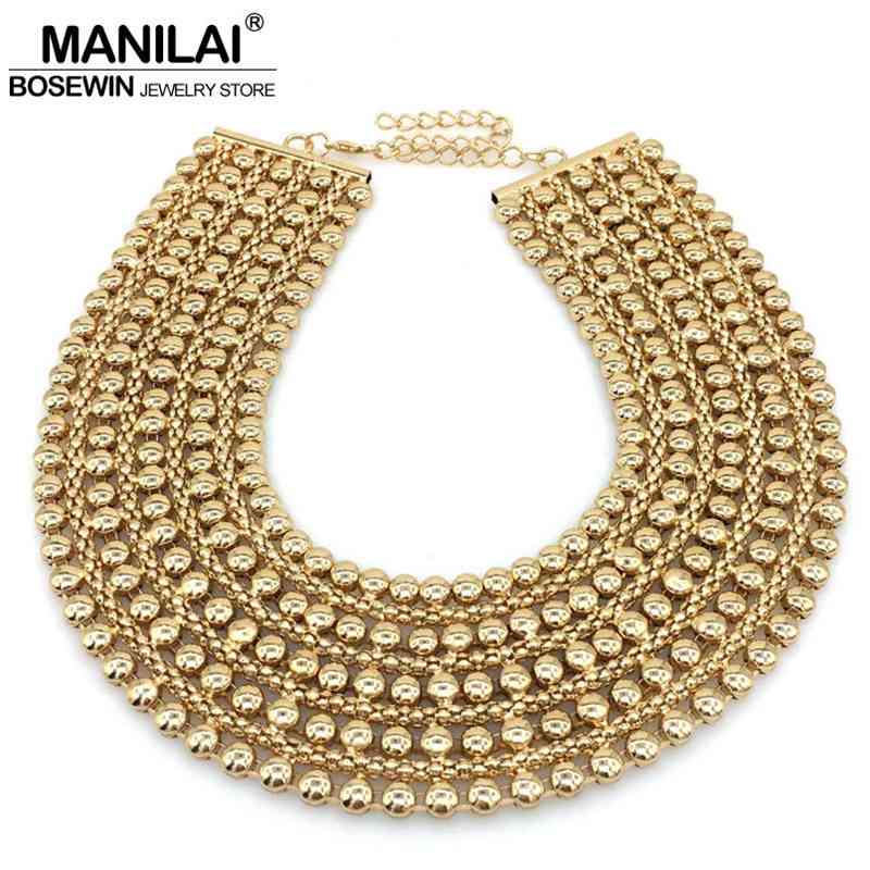 MANILAI Chunky Metal Statement For Women Neck Bib Collar Choker Necklace Maxi Jewelry Golden Silver Color Bijoux
MANILAI Chunky Metal Statement For Women Neck Bib Collar Choker Necklace Maxi Jewelry Golden Silver Color Bijoux