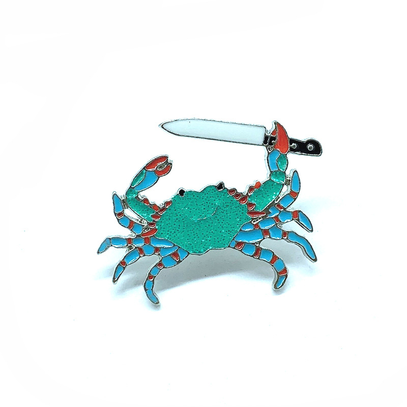 Cute Glitter Sea Animal Badge Pin Green Crab Holding Knife Metal Enamel Brooch Unique Trendy Costume Backpack Jewelry Gifts, As picture
Cute Glitter Sea Animal Badge Pin Green Crab Holding Knife Metal Enamel Brooch Unique Trendy Costume Backpack Jewelry Gifts, As picture