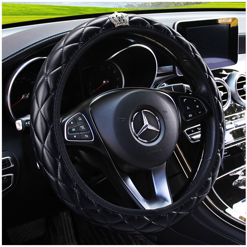Car Steering Wheel Cover Diamond-Studded Crown Soft Leather Auto Steering-Wheel Cover Steering Covers Suitable Car Accessories
Car Steering Wheel Cover Diamond-Studded Crown Soft Leather Auto Steering-Wheel Cover Steering Covers Suitable Car Accessories