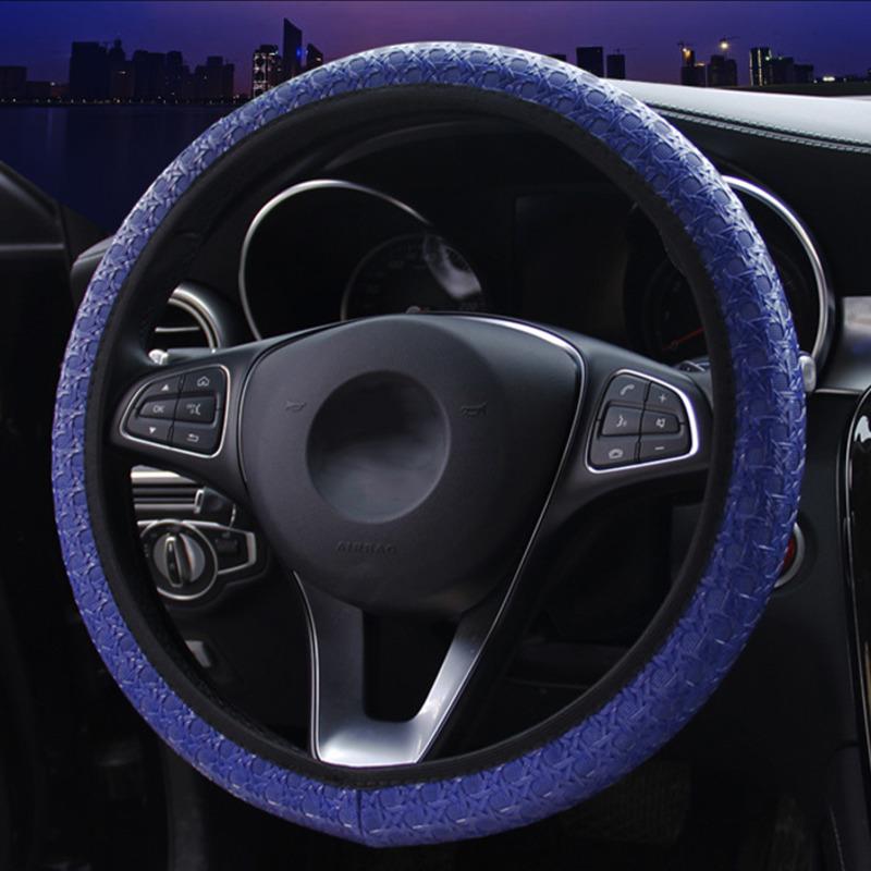 Steering Wheel Covers Car Cover 37-38CM Artificial Leather 3D Weaving Without Inner Ring Elastic Band Protective Auto Parts
Steering Wheel Covers Car Cover 37-38CM Artificial Leather 3D Weaving Without Inner Ring Elastic Band Protective Auto Parts