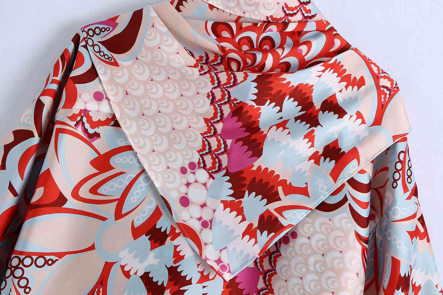 Lapel Printed Ethnic Style Long-sleeved Single-breasted Chic Female Shirt Harajuku Sweet Draping Women's Tops 210507