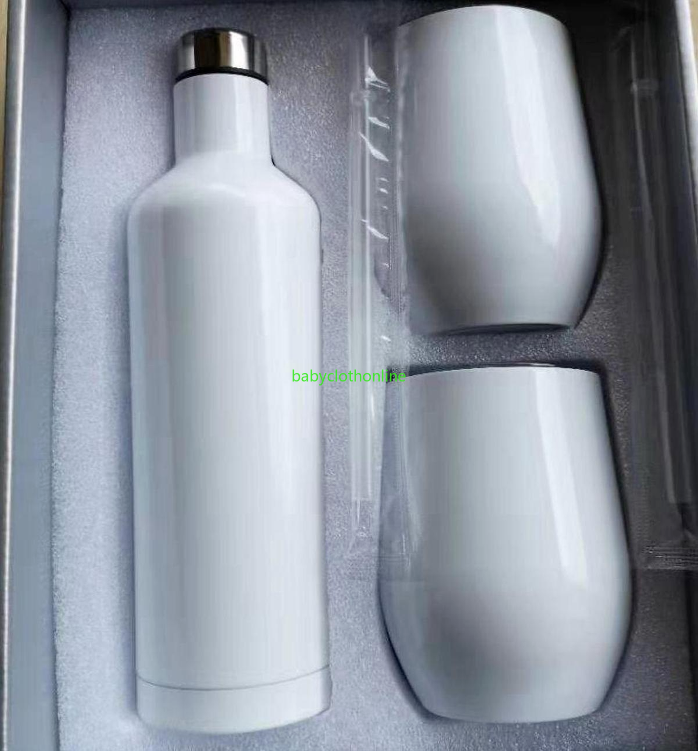 sublimation wine gift set 17oz Stainless Steel Wine Bottle Set 17oz wine Bottle with two 12oz glasses tumblers best gift set, White
sublimation wine gift set 17oz Stainless Steel Wine Bottle Set 17oz wine Bottle with two 12oz glasses tumblers best gift set, White