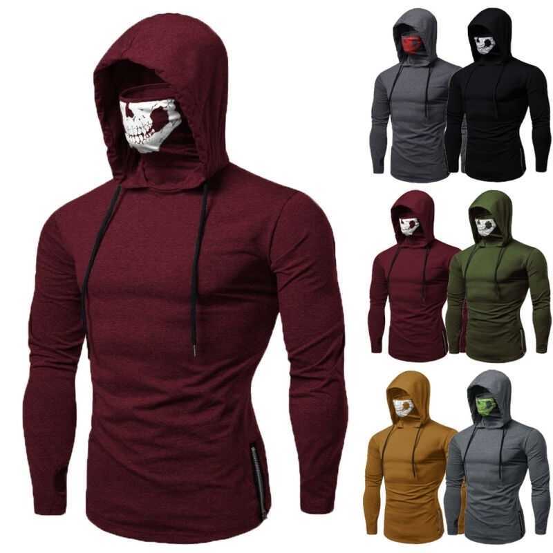 Mens Gym Thin Long Sleeve s With Casual Zipper Skull Mask Hoodie Sweatshirt Hooded Tops Streetwear, Gray
Mens Gym Thin Long Sleeve s With Casual Zipper Skull Mask Hoodie Sweatshirt Hooded Tops Streetwear, Gray