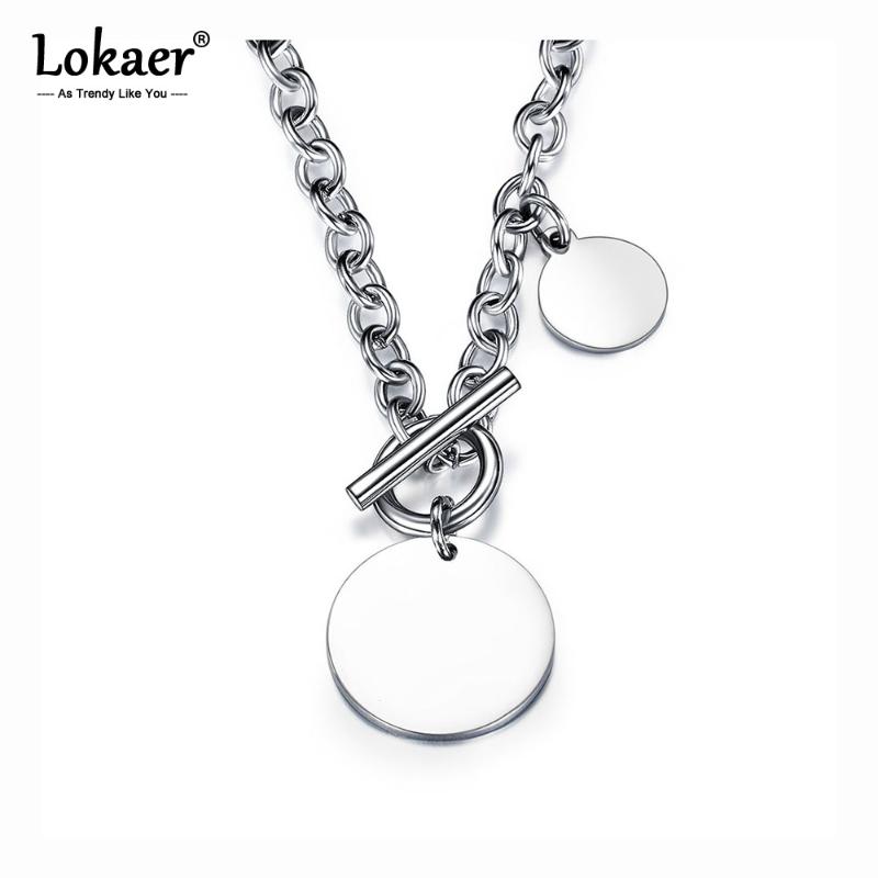 Lokaer Hiphop/Rock Titanium Stainless Steel Glossy Round Tag Charm Pendant Necklaces Jewelry Punk Chain & Link OT Buckle OGX1593 Chains, Silver
Lokaer Hiphop/Rock Titanium Stainless Steel Glossy Round Tag Charm Pendant Necklaces Jewelry Punk Chain & Link OT Buckle OGX1593 Chains, Silver