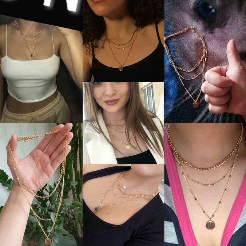 Vintage Necklace on Neck Gold Chain Women's Jewelry Layered Accessories for Girls Clothing Aesthetic Gifts Fashion Pendant 2022 Y220223
