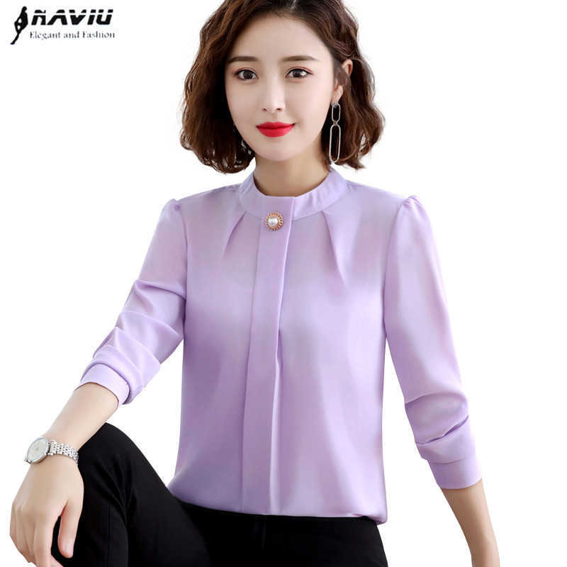 Elegant Shirt Women Autumn Long Sleeve Stand Collar Temperament Chiffon Blouse Office Ladies Plus Size Tops 210604, Light blue
Elegant Shirt Women Autumn Long Sleeve Stand Collar Temperament Chiffon Blouse Office Ladies Plus Size Tops 210604, Light blue