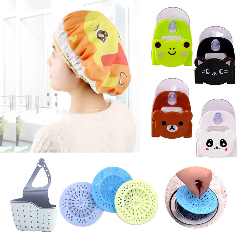 Cartoon Waterproof Bath Hair Caps Hat Wall Hange Hooks For Kitchen Organizer Bathroom Accessories Anti-blocking Sink Strainers Accessory Set
Cartoon Waterproof Bath Hair Caps Hat Wall Hange Hooks For Kitchen Organizer Bathroom Accessories Anti-blocking Sink Strainers Accessory Set