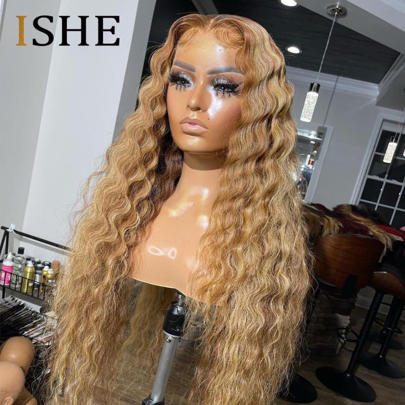 Lace Wigs 613 Blue Deep Wave Frontal Wig Ombre Highlight Curly Front For Women Human Hair Colored Preplucked Brazilian Remy