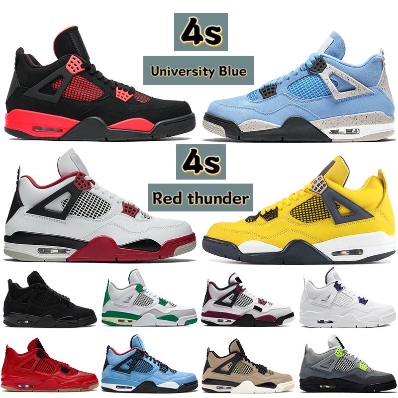 

Jumpman 4 Mens Basketball Shoes Women White Oreo Sail Fire Red 4s Shimmer Bred University Blue Black Cat PSGs Trainers Sports Sneakers Desert Moss Taupe Haze 36-47