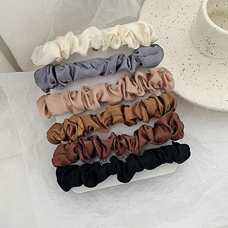 Hair Accessories Women Scrunchies Satin Silk Ties Rope Girls Elastic Rubber Band Hairband Ponytail Holders