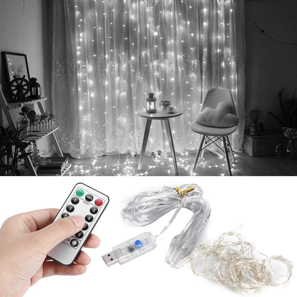 3M USB LED Curtain Light Fairy String Lights 8 Mode 3X3M 3X1M 3X2M Garland for Christmas New Year Holidays Outdoor Wedding Home Window Decoration 100-