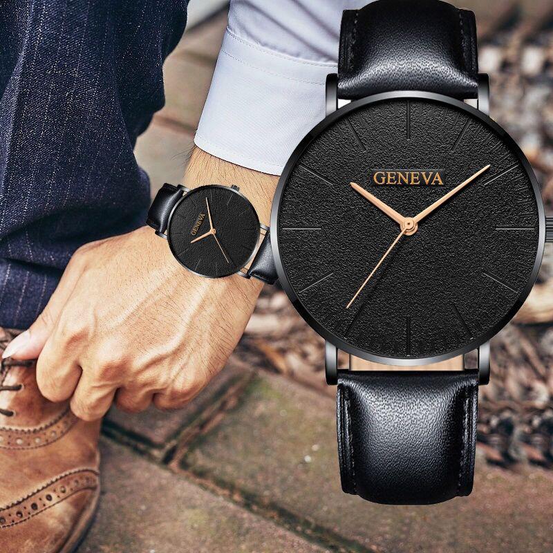 Wristwatches Fashion Ultra Thin Quartz Men's Watches Top Male Clock Leather Sport Mens Wrist Watch Hodinky Relogio Masculino, Black2 white gold
Wristwatches Fashion Ultra Thin Quartz Men's Watches Top Male Clock Leather Sport Mens Wrist Watch Hodinky Relogio Masculino, Black2 white gold