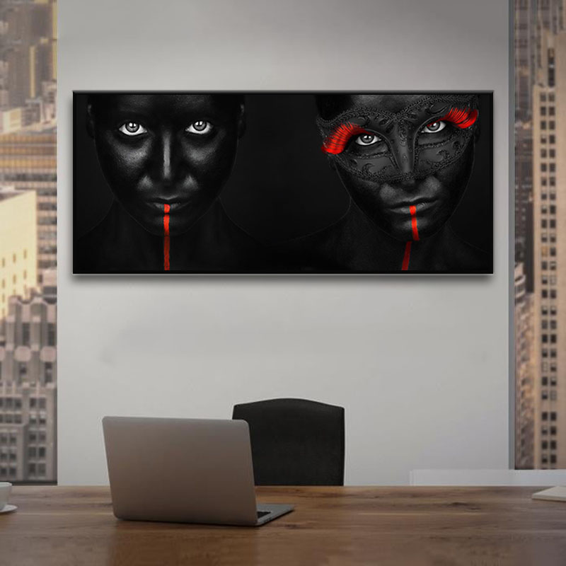 Black Woman Canvas Art Painting Modern Wall Decor Posters and Prints Figure Portrait Print Wall Pictures for Living Room Cuadros