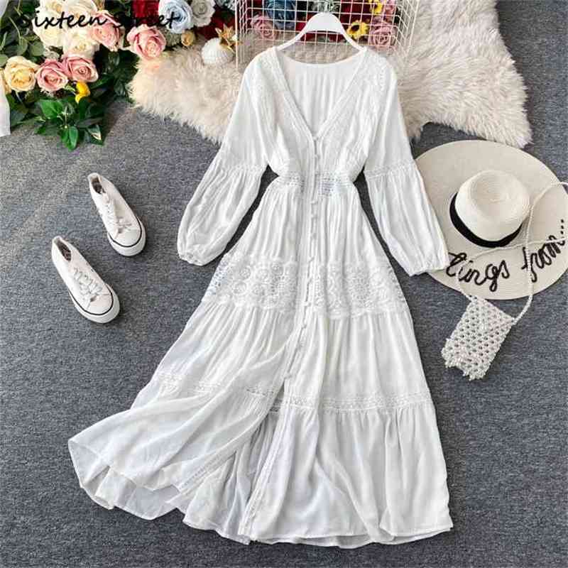 White Long Dress for Woman V-neck Elegant Maxi Vestido Clothing Lace Patch High Waist Boho Vintage Bodycon Female 210603, Clear
White Long Dress for Woman V-neck Elegant Maxi Vestido Clothing Lace Patch High Waist Boho Vintage Bodycon Female 210603, Clear