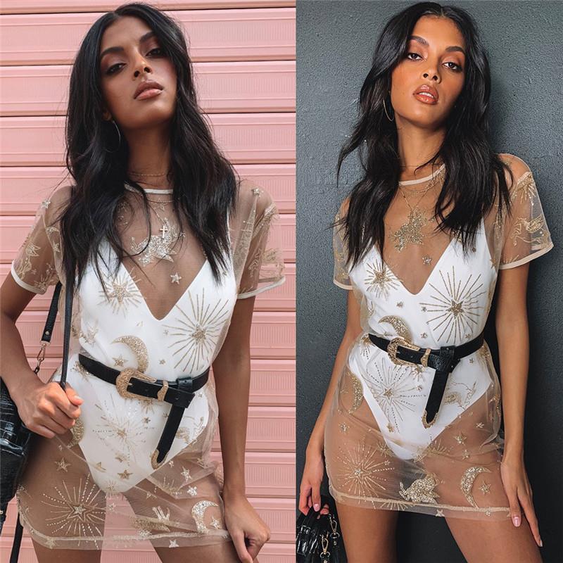 summer beach loose star moon women dress print sequins bikini cover up mesh see through short sleeve mini solid, Black;gray
summer beach loose star moon women dress print sequins bikini cover up mesh see through short sleeve mini solid, Black;gray