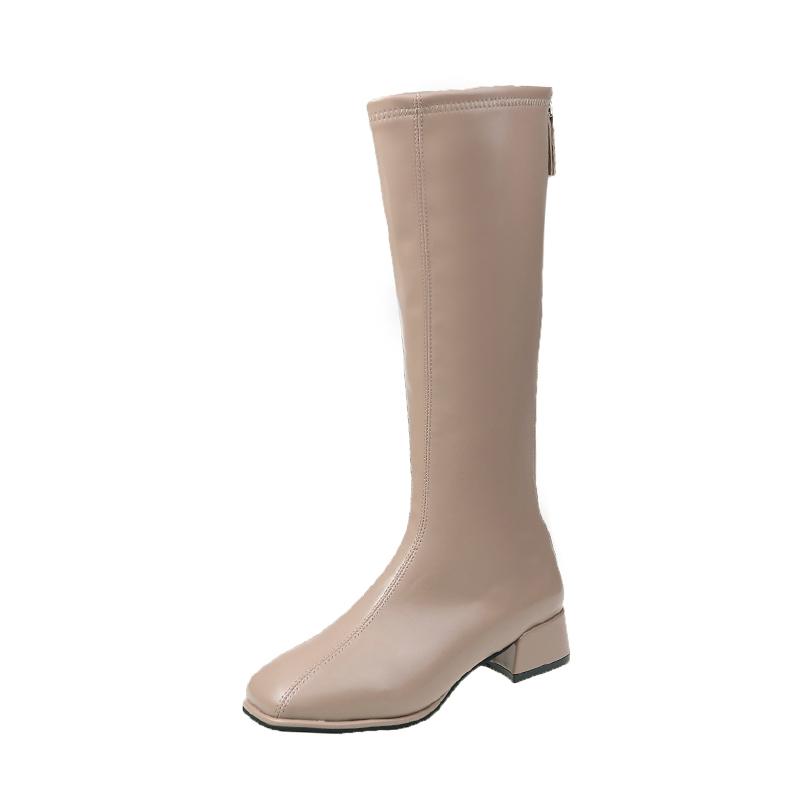 Boots Fashion Fall 2021 Square Thick With Super Fire But Knee Joker British Wind Thin
