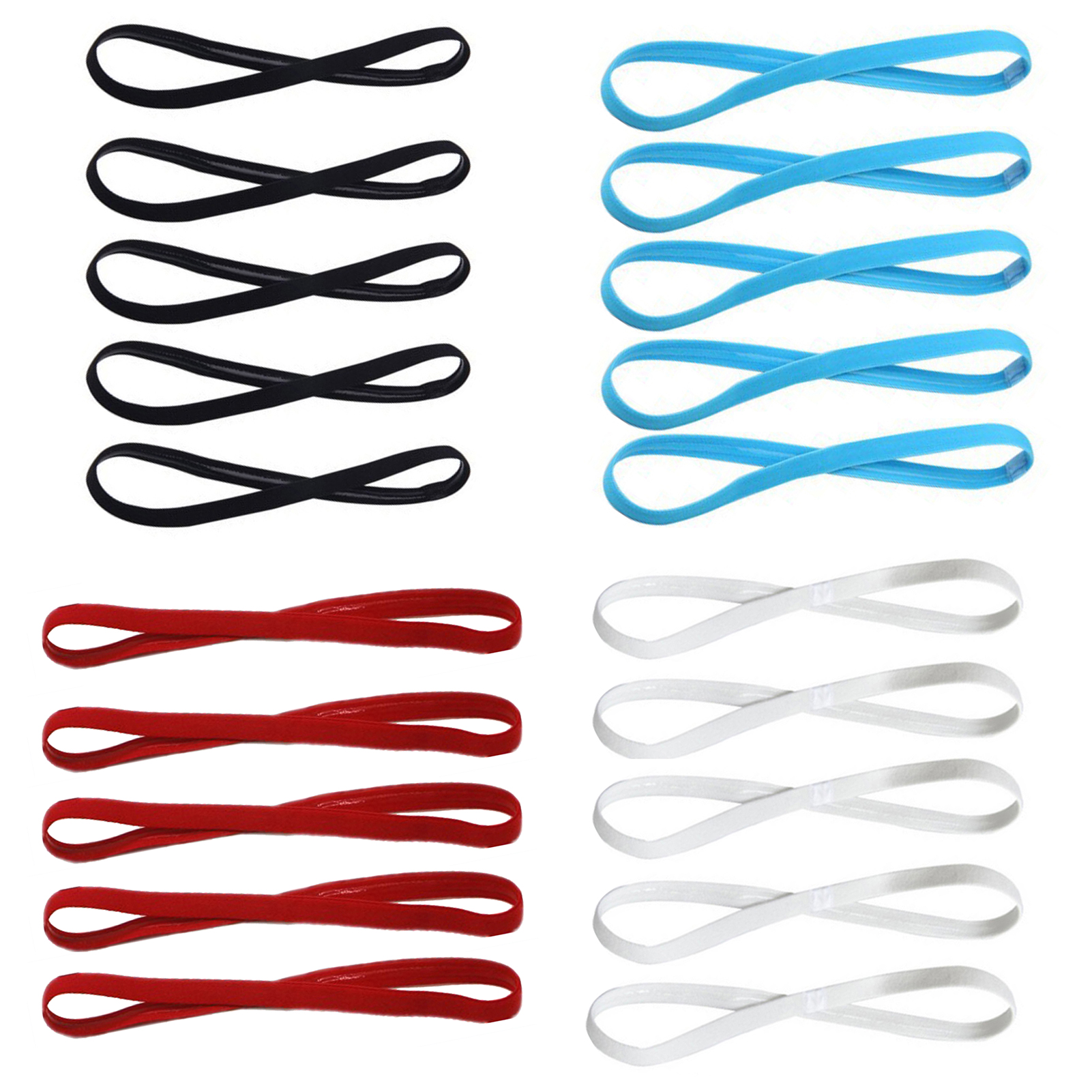 5Pcs Candy Color Women Men Yoga Hair Bands Sports Headband Non-slip Running Elastic Rubber Sweatband Hair Accessories