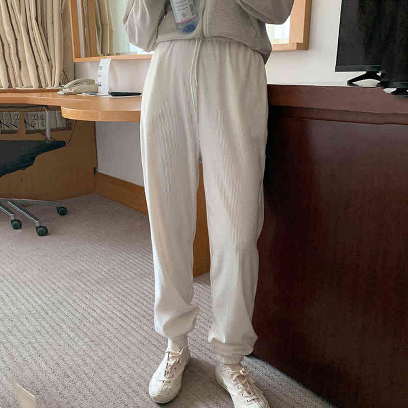 Nomikuma Women Pants Korean Causal Solid Autumn Winter Trousers New Leisure Harem Pants Mujer Pantalones 6D342 210427