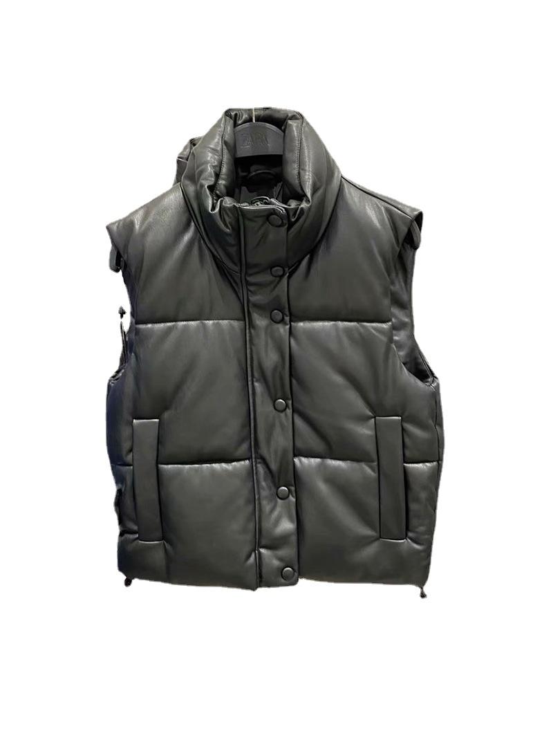 Women's Vests Black Warm Vest Jacket Women Casual Zipper Faux Leather Coat Punk Korean Outwear 2021
Women's Vests Black Warm Vest Jacket Women Casual Zipper Faux Leather Coat Punk Korean Outwear 2021