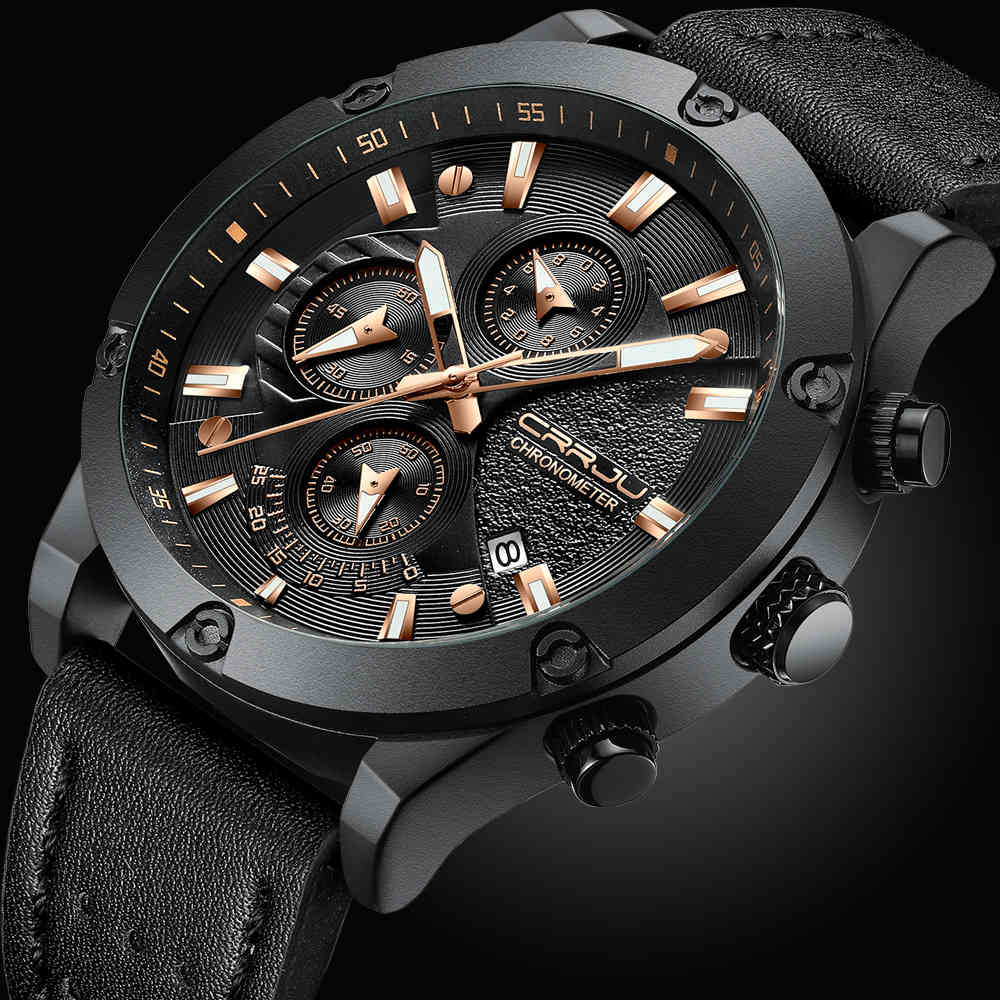 Fashion Sport CRRJU Watch Men Quartz Clock Mens Watches Top Brand Luxury Gold Waterproof Leather Casual Watch Relogio Masculino 210517, Brown silver
Fashion Sport CRRJU Watch Men Quartz Clock Mens Watches Top Brand Luxury Gold Waterproof Leather Casual Watch Relogio Masculino 210517, Brown silver