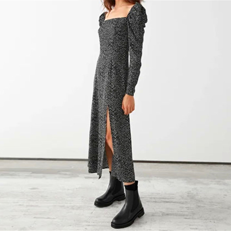 Paris Girl Vintage Dot Print Midi Dress Women Puff Long Sleeve Split Chic es Square Collar Elegant Vestidos 210524, Wave point
Paris Girl Vintage Dot Print Midi Dress Women Puff Long Sleeve Split Chic es Square Collar Elegant Vestidos 210524, Wave point