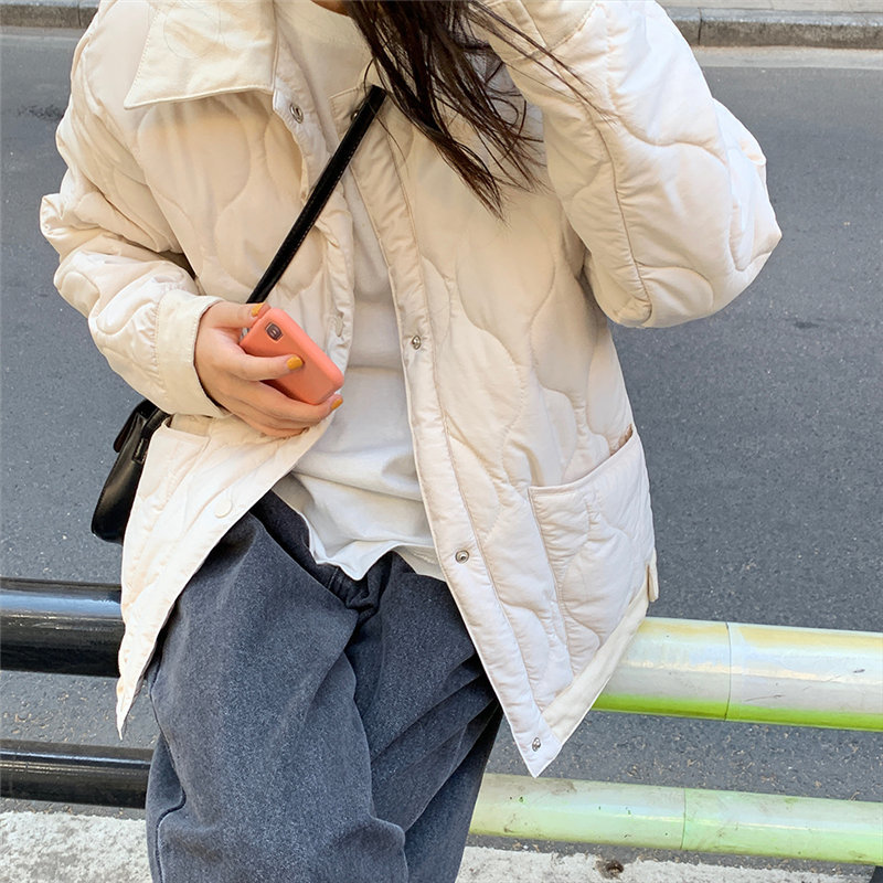 Winter Loose Casual Cover-Buttons Cardigans Jacket Fashion Outwear All-Match Brief Women Cotton Thick Warm Basic Jackets 210421