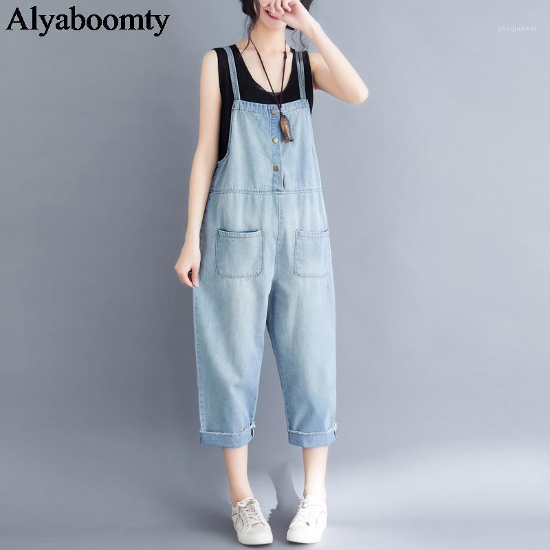 Women's Jumpsuits & Rompers Korean Style Summer Women Light Blue Denim Overalls Suspenders Vintage Casual Loose Pockets Elegant Lady Jeans
Women's Jumpsuits & Rompers Korean Style Summer Women Light Blue Denim Overalls Suspenders Vintage Casual Loose Pockets Elegant Lady Jeans