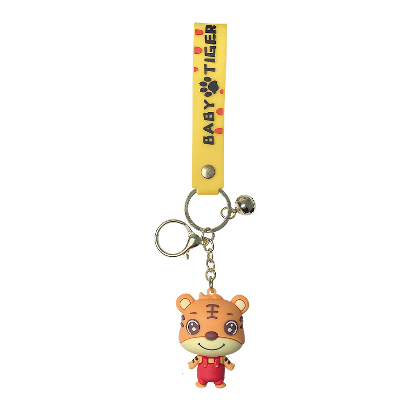 Key Rings Creative Cartoon Year of the Tiger Suspenders Cute Baby Chain Personalized Auto Parts Bag Pendant Gift