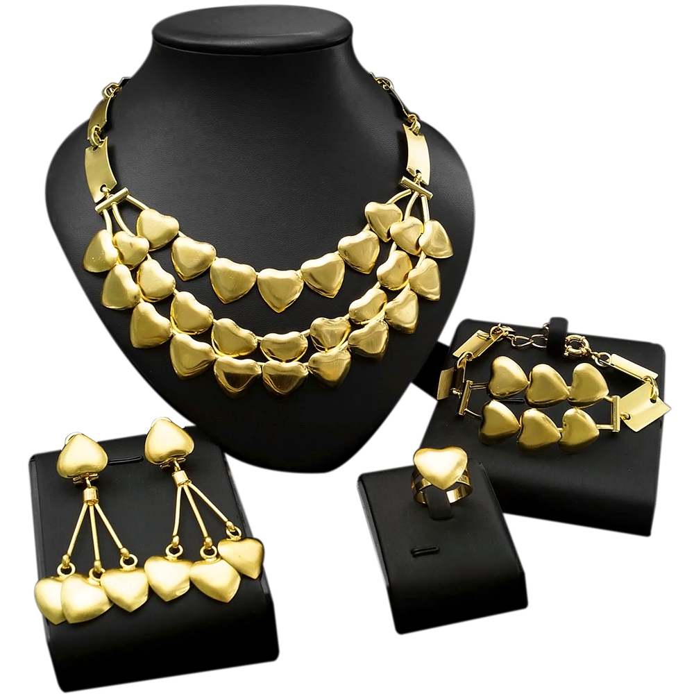 Yulaili Bridal Wedding Necklace Jewelry Sets for Women Gold Plated Heart Shape Pendant Earrings Fashion Charm African Nigeria Jewellery, Golden
Yulaili Bridal Wedding Necklace Jewelry Sets for Women Gold Plated Heart Shape Pendant Earrings Fashion Charm African Nigeria Jewellery, Golden