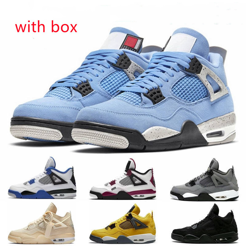 2021 4 4s Mens Basketball Shoes Sneakers Sail University Fire Red Blue Thunder Oreo DIY Bred Black Cat Shimmer Guava Ice What the White Cement men women Sports Trainers, Box
2021 4 4s Mens Basketball Shoes Sneakers Sail University Fire Red Blue Thunder Oreo DIY Bred Black Cat Shimmer Guava Ice What the White Cement men women Sports Trainers, Box