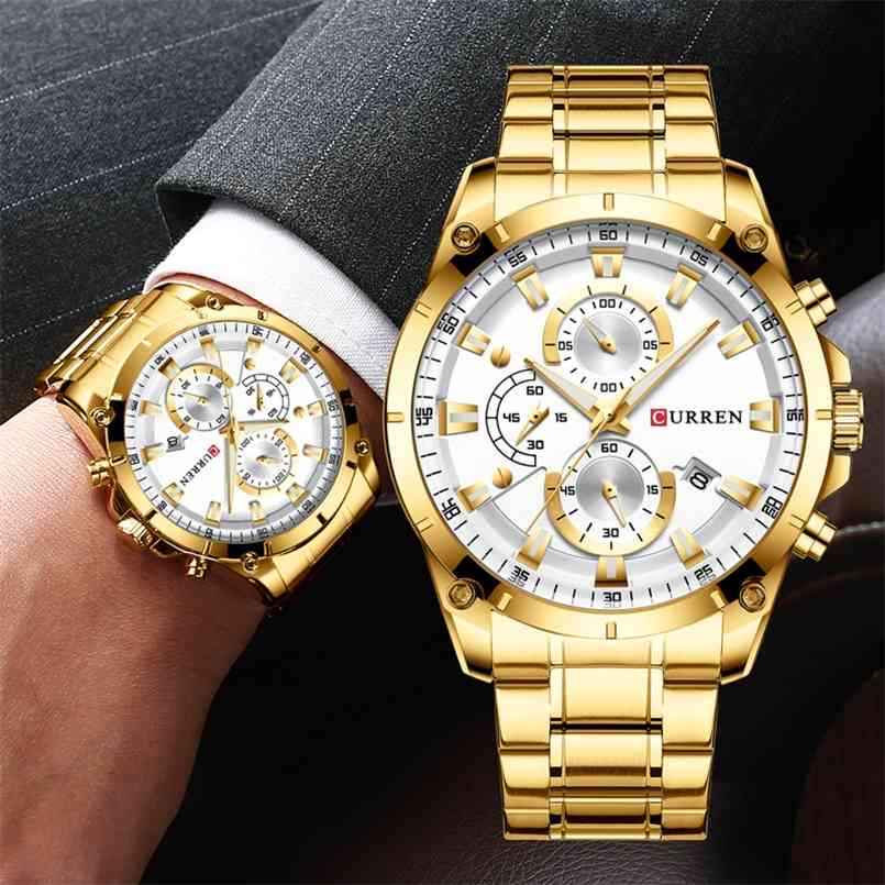 Men Watches Top Brand Luxury Curren Gold Quartz Watch Waterproof Chronograph Golden Male Wristwatch Relogio Masculino 210707, Silver-black
Men Watches Top Brand Luxury Curren Gold Quartz Watch Waterproof Chronograph Golden Male Wristwatch Relogio Masculino 210707, Silver-black