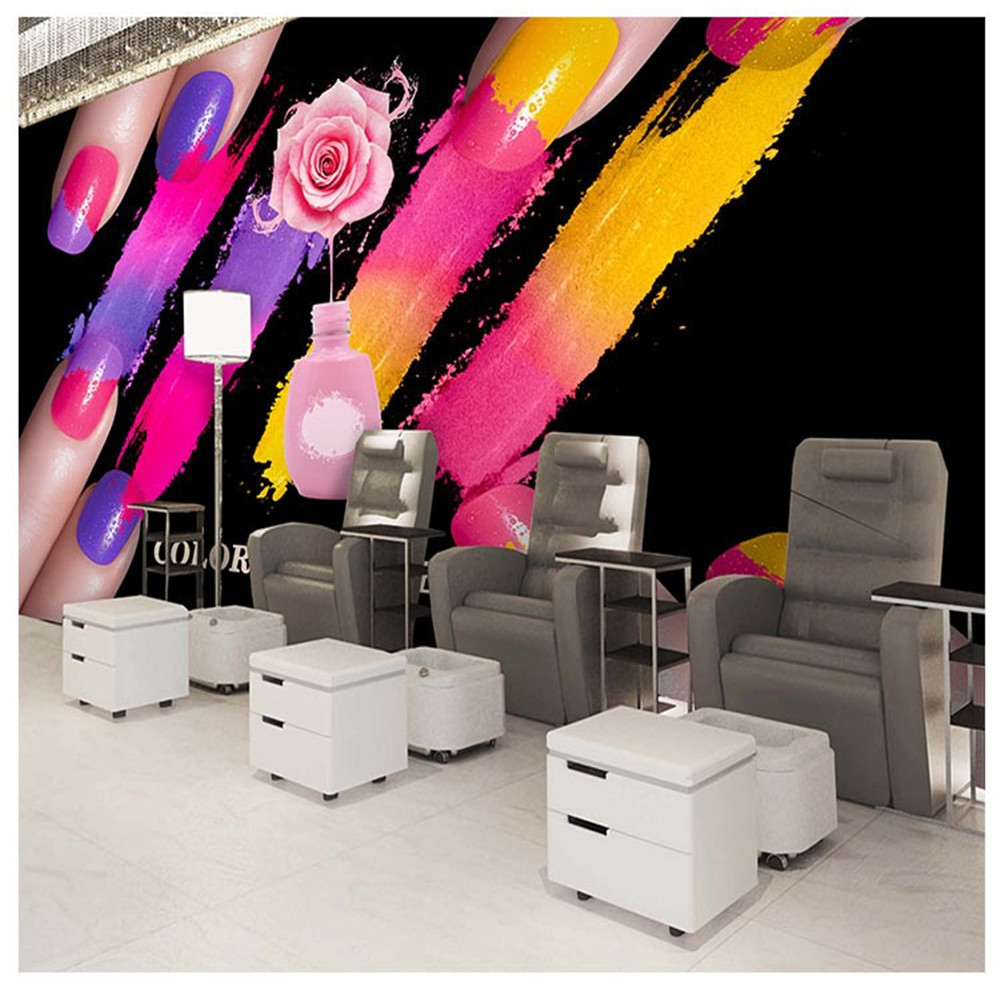 personalized 3D nail polish watercolor graffiti wallpaper beauty shop background 3d wallpapers